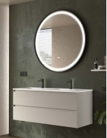 Mueble de baño sin patas 2 senos moka mate