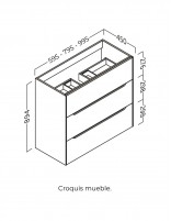 Mueble baño moderno con patas croquis mueble