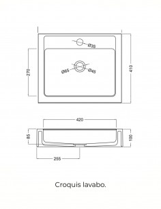 Encimera lavabo solid surface fondo reducido modelo ZAFIRO 2