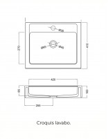 Encimera lavabo solid surface fondo reducido croquis