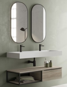 Encimera lavabo 120 solid surface modelo ZAFIRO de Coycama