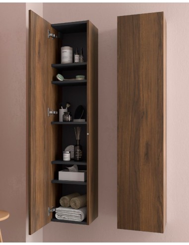 Columna baño madera acabado nogal