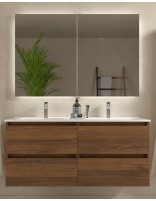 Mueble baño suspendido 120 nogal