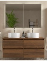 Mueble de baño suspendido de 120 cm nogal