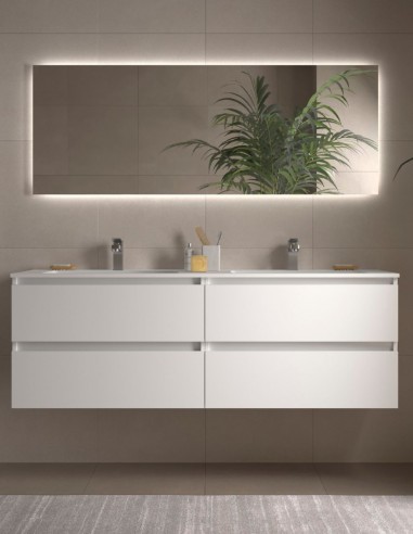 Mueble baño suspendido 160 blanco mate