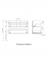 Mueble baño suspendido 160 trasera