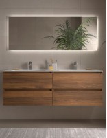 Mueble baño suspendido 160 nogal