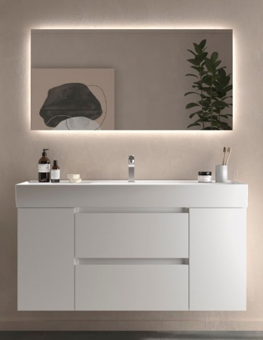 Mueble baño 120 cm. 2 puertas + 2 cajones blanco mate