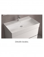 Mueble baño 120 cm. 2 puertas + 2 cajones detalle lavabo