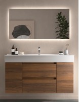 Mueble baño 120 cm. 2 puertas + 2 cajones nogal