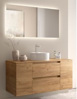 Mueble baño sobre encimera 120 cm. 2 puertas + 2 cajones detalle