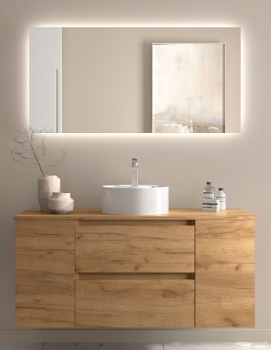 Mueble baño sobre encimera 120 cm. 2 puertas + 2 cajones modelo Bequia de Salgar
