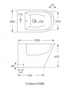 Bidé a suelo redondo modelo cerámico de Probath 2