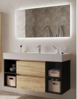Mueble baño 120 cm. 2 cajones + 2 huecos detalle