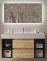 Mueble baño 120 cm. 2 cajones + 2 huecos huecos negros