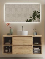 Mueble baño 120 cm. 2 cajones + 2 huecos con sobre encimera