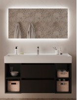 Mueble baño 120 cm. negro 2 cajones + 2 huecos lavabo integrado