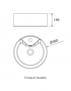 Mueble baño 2 cajones + 2 huecos Nogal sobre repisa 2
