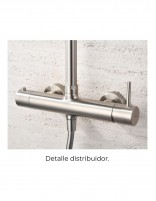 Barra de ducha monomando níquel detalle grifería