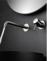 Grifo lavabo empotrado monomando níquel detalle