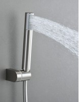 Kit grifería bañera y ducha níquel termostático teleducha