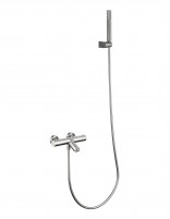 Kit grifería bañera y ducha níquel termostático