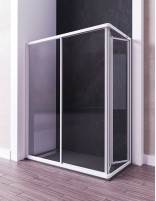 Mampara de aluminio plegable - angular MILENIUM 1 lado plegable y 1 lado corredera de Seviban