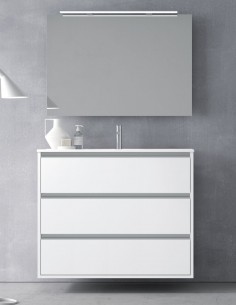 Mueble baño costados vistos con 3 cajones suspendidos modelo Carmen Avila Dos