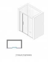Mampara de ducha 2 fijos y 1 corredera croquis