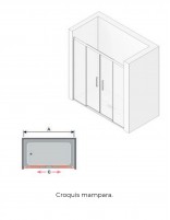 Mampara ducha sin perfil inferior croquis