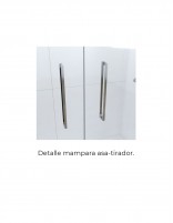 Mampara ducha sin perfil inferior detalle asa