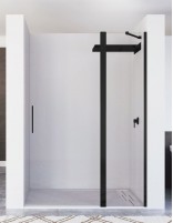Mampara negra ducha fijo abatible - frontal KARIMA de Seviban