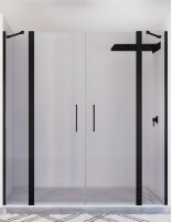 Mampara negra 2 puertas abatibles - 2 fijos SALMA de Seviban