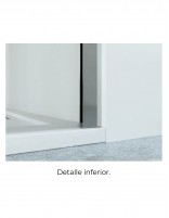 Mampara ducha frontal fijo y puerta abatible + lateral puerta abatible detalle