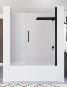 Mampara negra puerta abatible - 1 hoja ZULEMA de Seviban