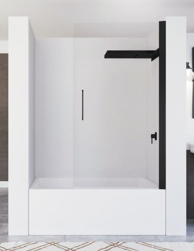 Mampara negra puerta abatible - 1 hoja ZULEMA de Seviban