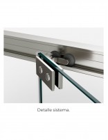 Mampara de ducha orientable detalle rodamientos