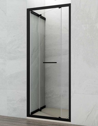 Mampara de ducha orientable negra modelo SPAZIO de GME