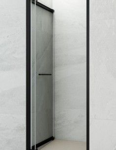 Mampara de ducha orientable negra modelo SPAZIO de GME 2