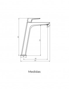 Grifería oro para lavabo alto modelo Marriot de GME 2