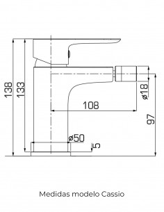 Grifo blanco clásico para bidé modelo Cassio de GME 2