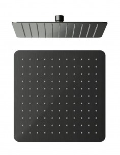 Rociador 25 cm empotrado - a pared cuadrado titanio de GME
