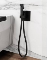 Grifo cuadrado para bidé negro mate empotrado a pared - Orion de GME