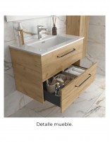 Mueble de baño con lavabo suspendido detalle mueble