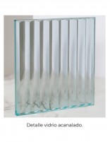 Mampara ducha fija acanalada modelo Fresh negra de Kassandra detalle