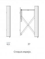 Espejo extensible baño croquis trasero