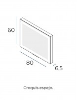 Espejo extensible baño croquis horizontal