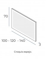 Espejo baño LED croquis