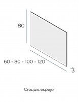Espejo baño LED cuadrado/rectangular antivaho croquis