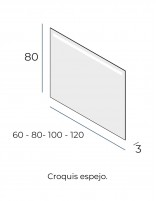 Espejo baño LED arenado croquis